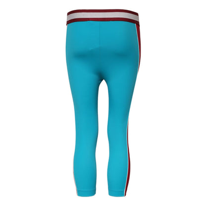 Dolce & Gabbana Blue Nylon Slim Fit Cropped Leggings Pants