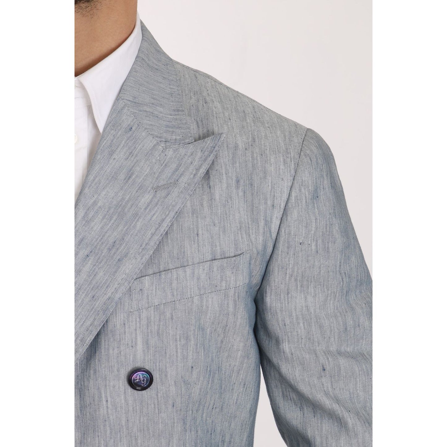 Dolce & Gabbana Blue Flax NAPOLI Jacket Coat Blazer