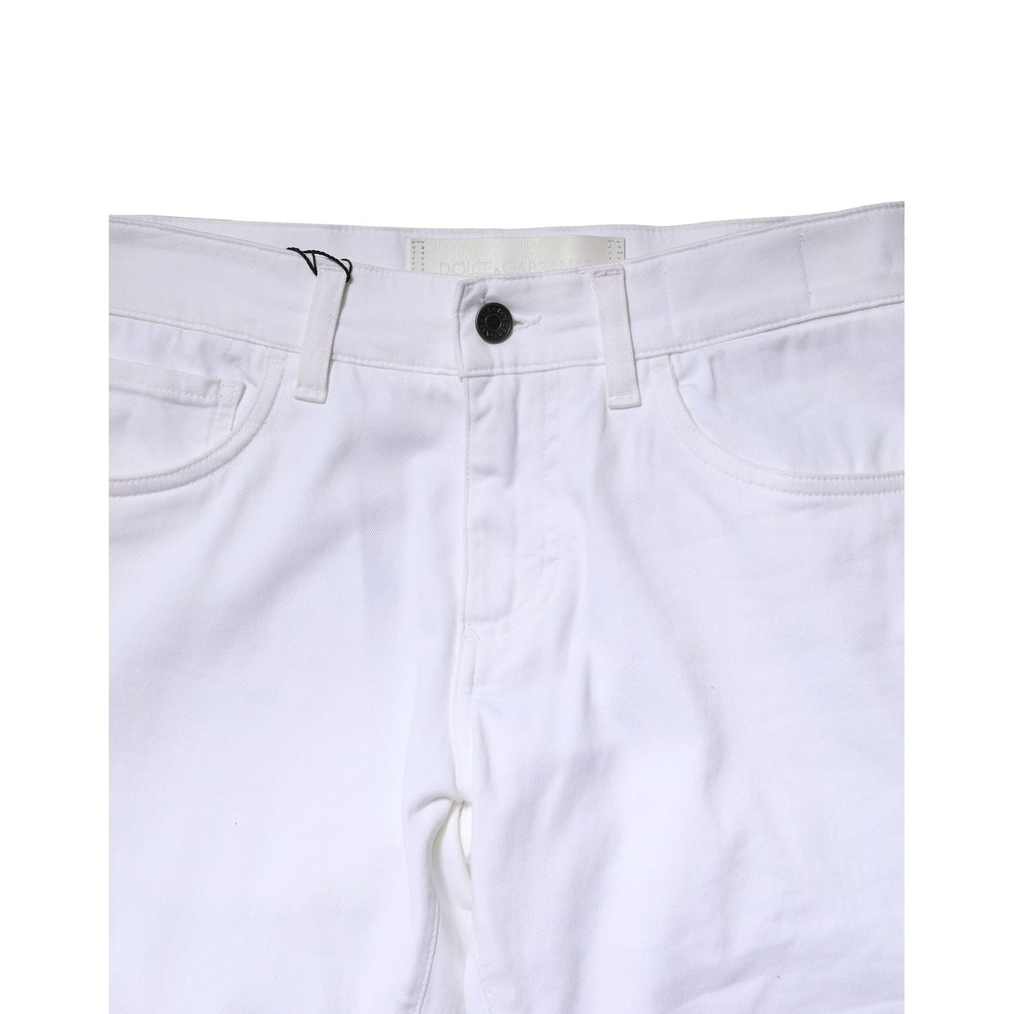 Dolce & Gabbana White Cotton Skinny Men Denim Jeans