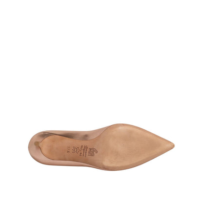 Prosperine Pink Leather Pumps Stiletto Heels Slip On Shoes