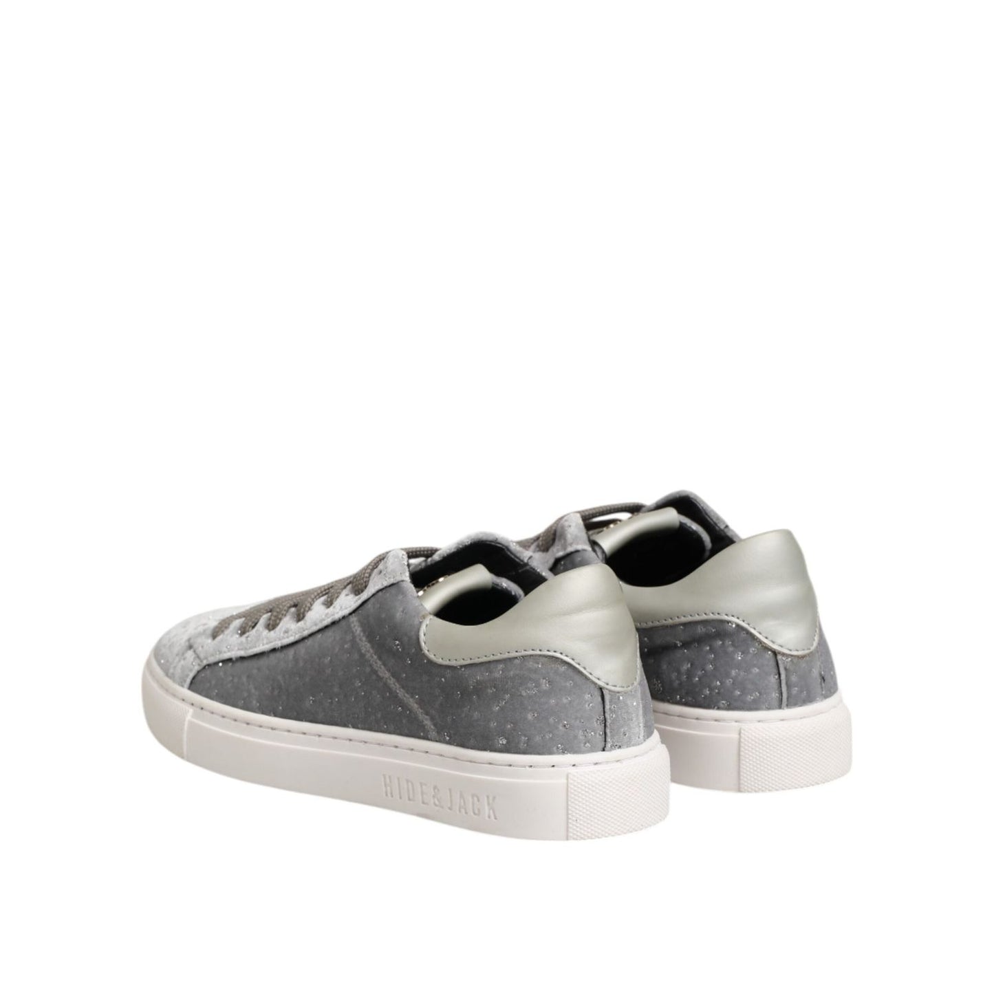 HIDE & JACK Gray Suede Low Top Lace Up Sneakers Shoes LA12577-37