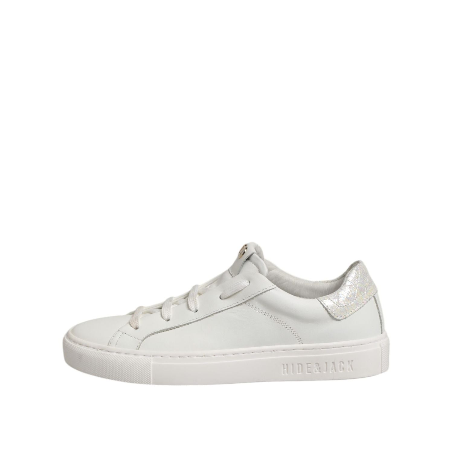 HIDE & JACK White Leather Low Top Lace Up Sneakers Shoes