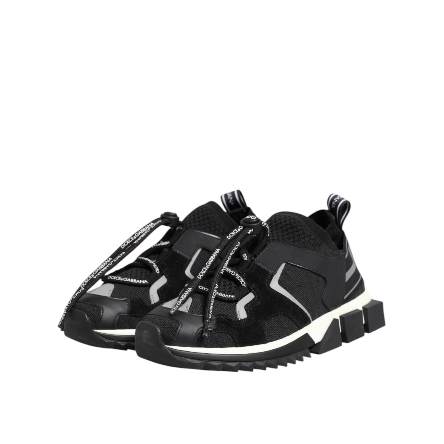 Dolce & Gabbana Black White Logo Sorrento Sneakers Shoes