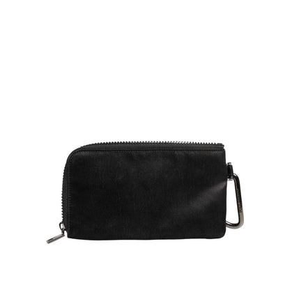 Dolce & Gabbana Black Nylon Logo Plaque Keyring Pouch Clutch Bag