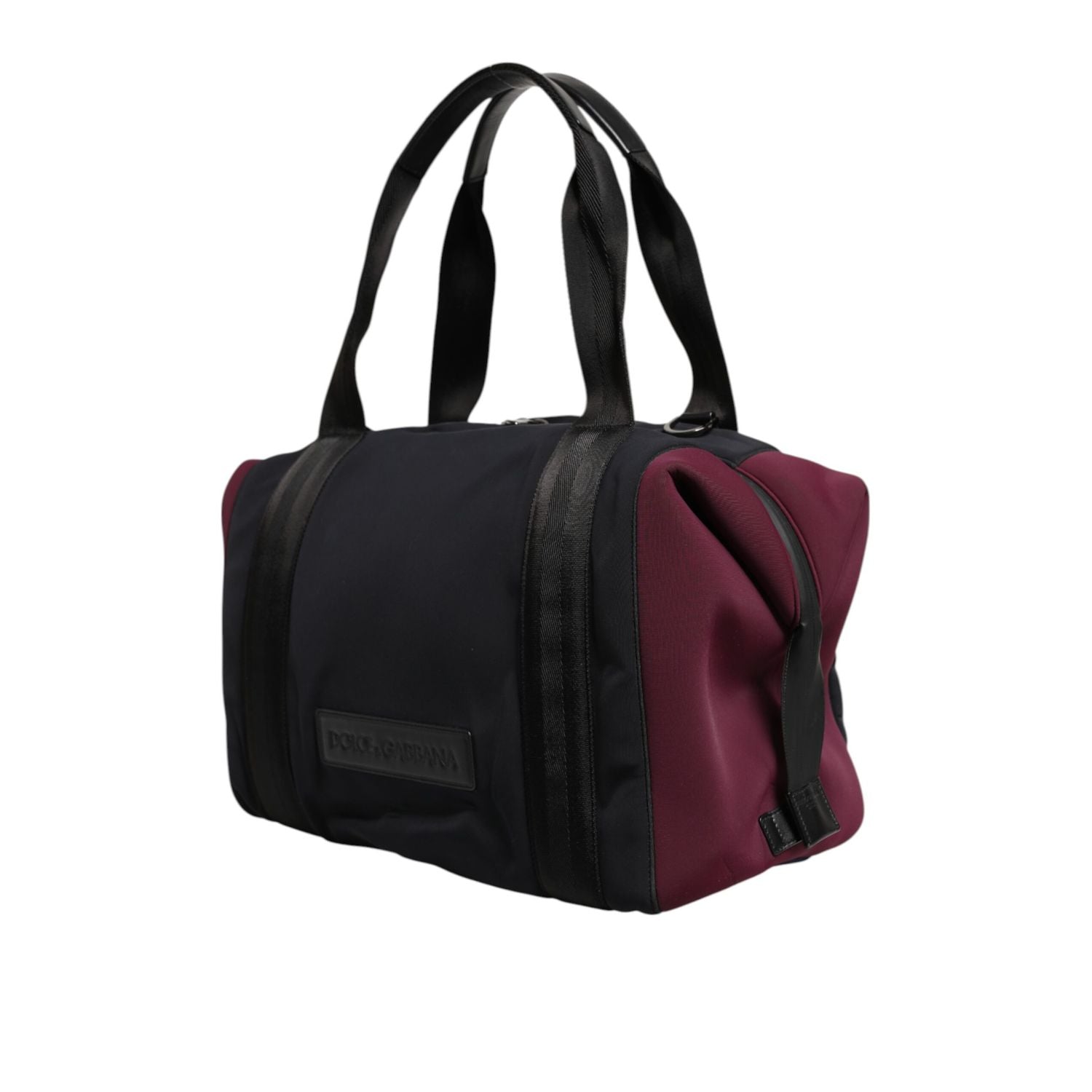 Dolce & Gabbana Black Maroon Hand Shoulder Duffel Travel Bag