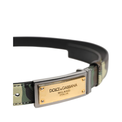 Dolce & Gabbana Multicolor Camouflage Metal Logo Buckle Belt