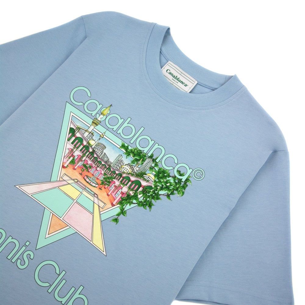 Casablanca Blue Cotton T-Shirt