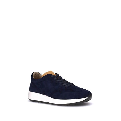 Tod's Blue Calf Leather Bos Taurus Low Top Sneakers