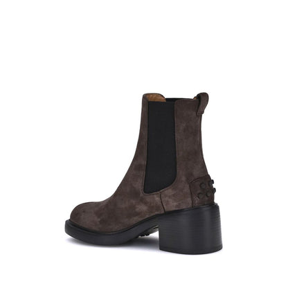 Tod's Brown Calf Leather Bos Taurus Ankle Boots