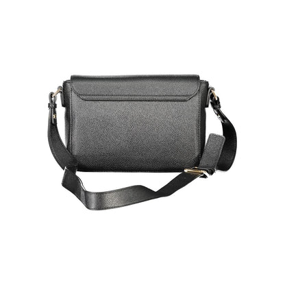 Mario Valentino Black Polyethylene Women Handbag with shoulder strap and sleek design, eco-friendly and stylish back view