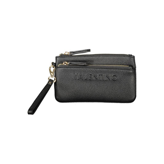 Mario Valentino Black Polyethylene Women Wallet with removable handle and zip closure