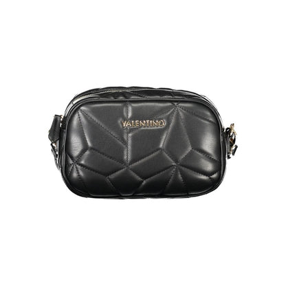 Mario Valentino Black Polyethylene Women Handbag with quilted design and zip closure.