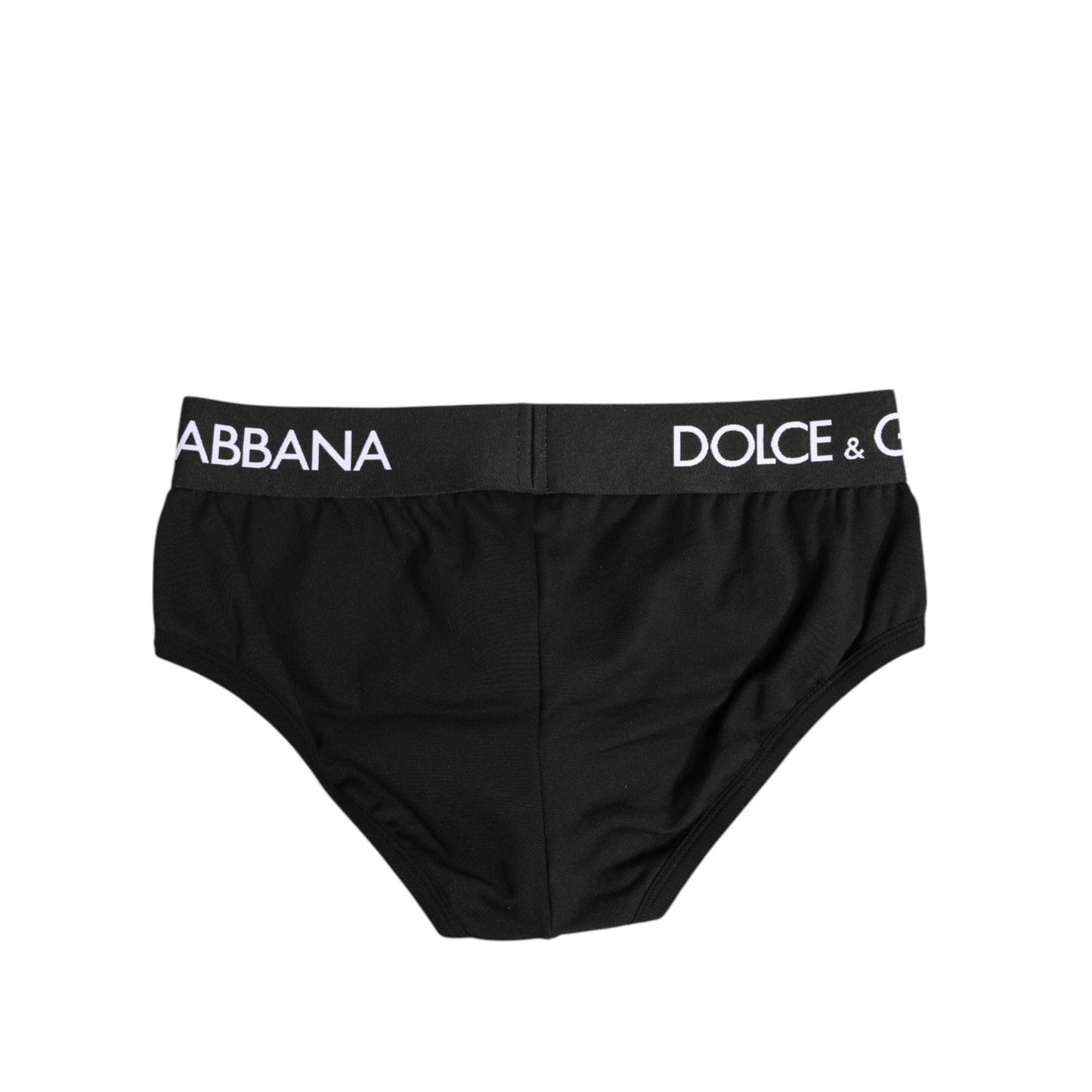 Dolce & Gabbana Black Cotton Stretch Regular Brief Underwear