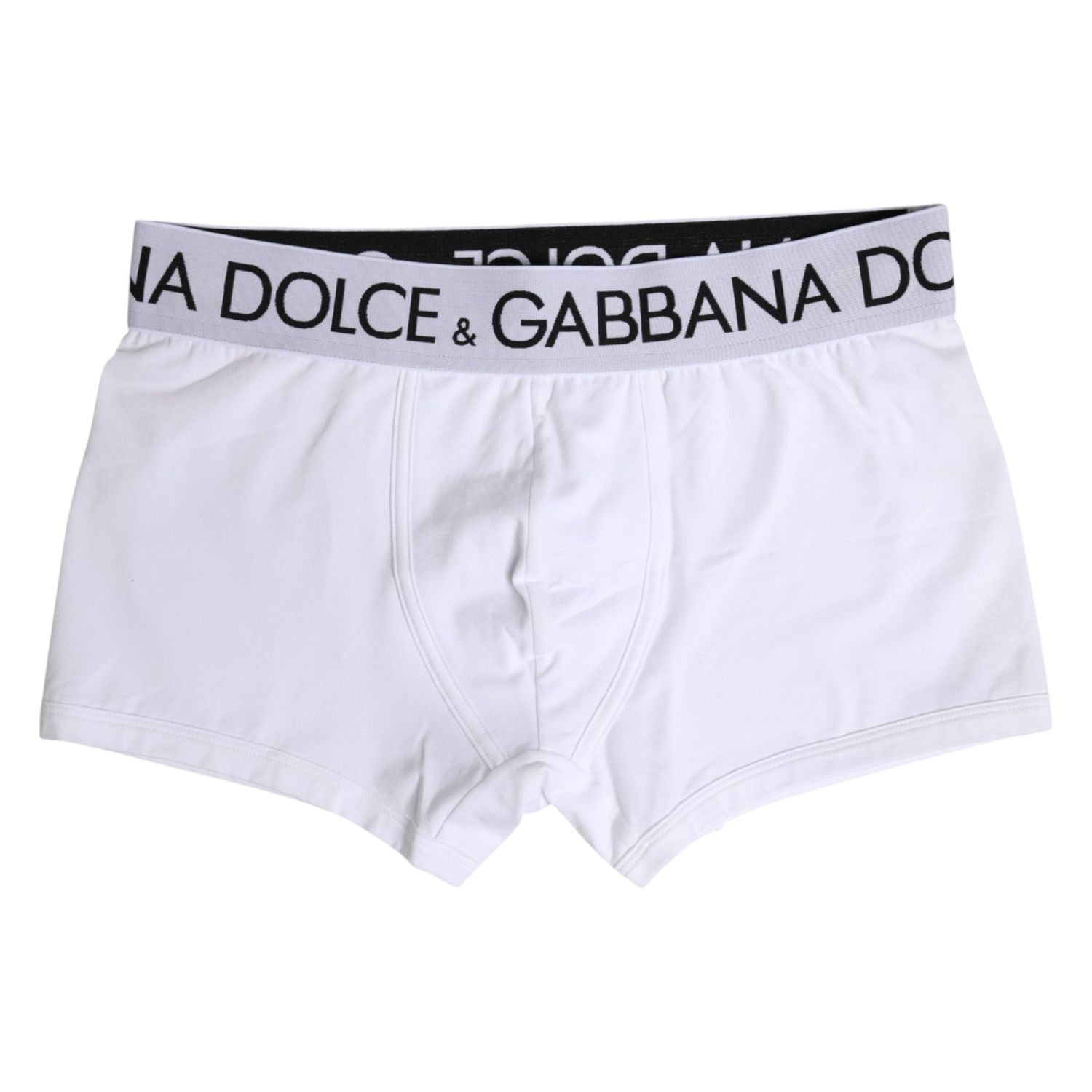 Dolce & Gabbana White Cotton Stretch Regular Boxer Underwear