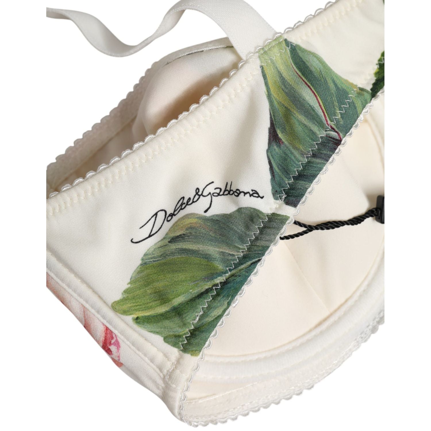 Dolce & Gabbana White Floral Balconette Underwired Bra Underwear