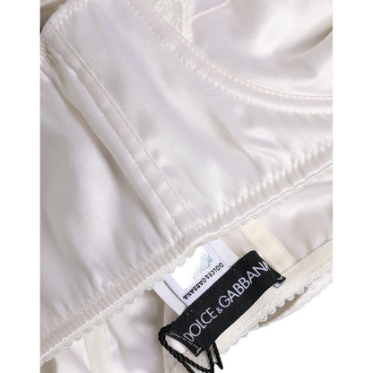 Dolce & Gabbana White Silk Underwired Balconette Bra Underwear