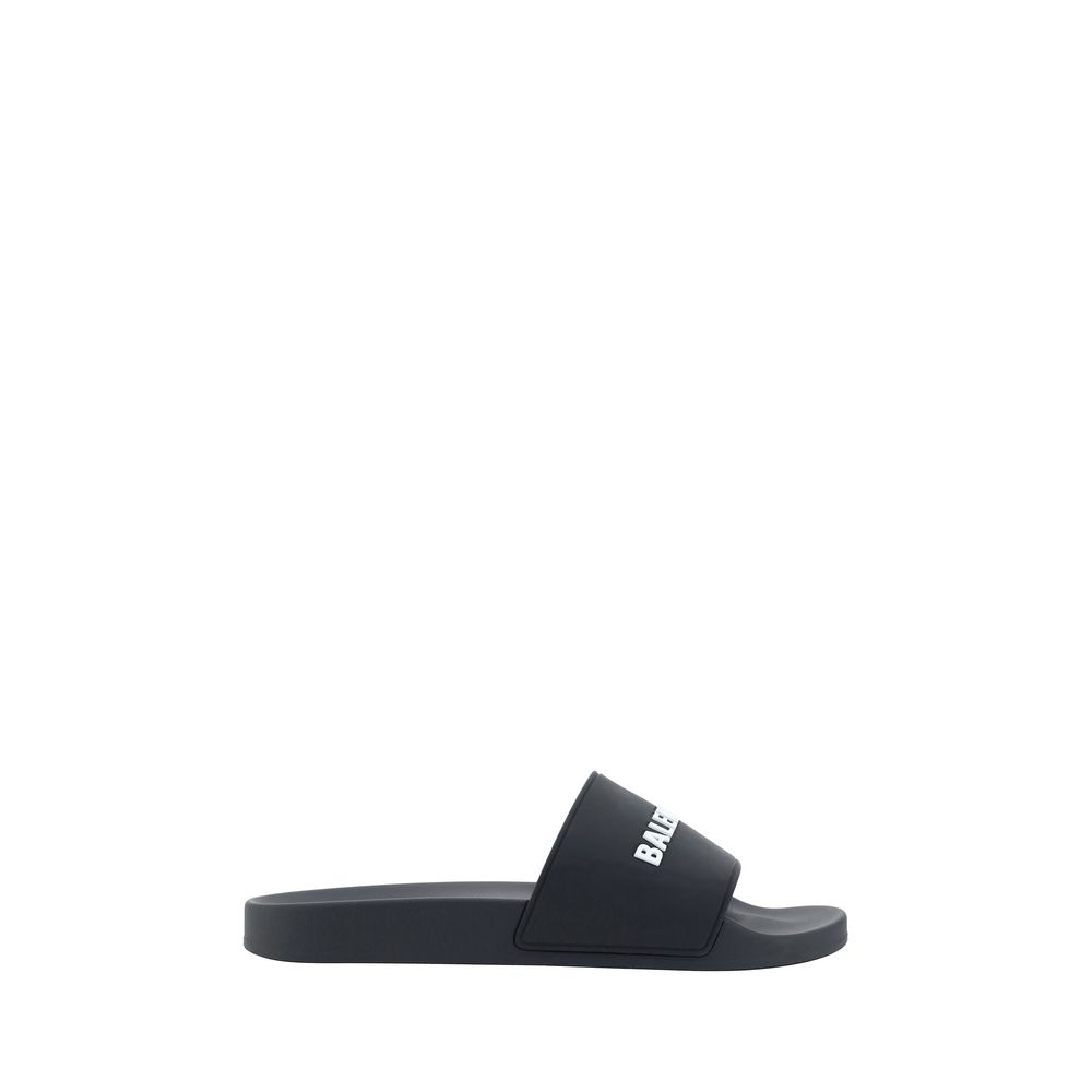 Balenciaga Black Rubber Flat Sandals