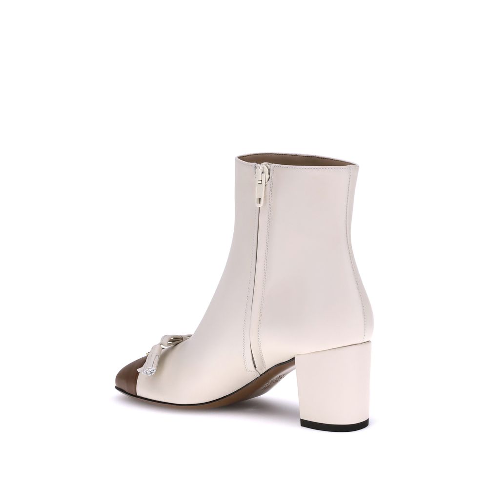 Valentino Garavani Cream Goatskin Ankle Boots