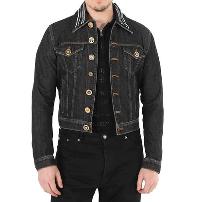 Versace Black Cotton Denim Jacket