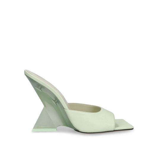 The Attico Green Calfskin Platform Sandals