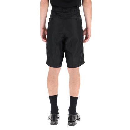 Valentino Black Nylon Bermuda Shorts