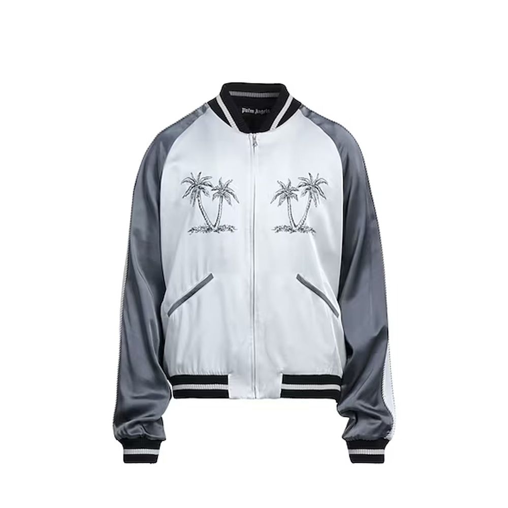 Palm Angels Gray Acetate Bomber