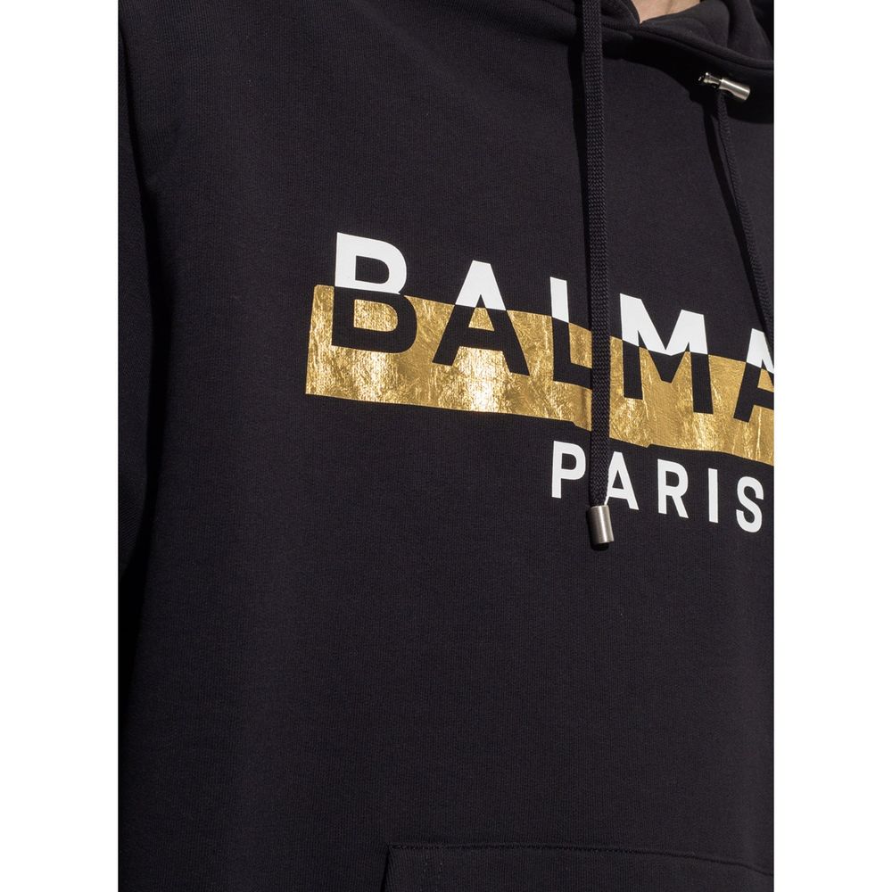 Balmain Black Cotton Sweatshirt