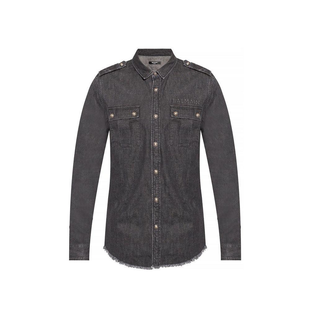 Balmain Black Denim Shirt