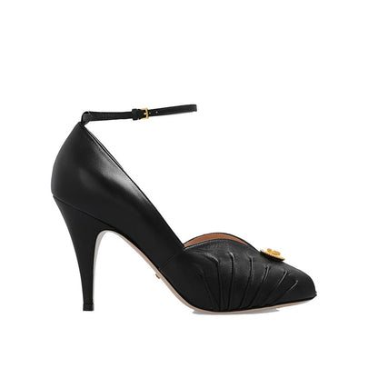 Gucci Black Leather High Heel Pumps