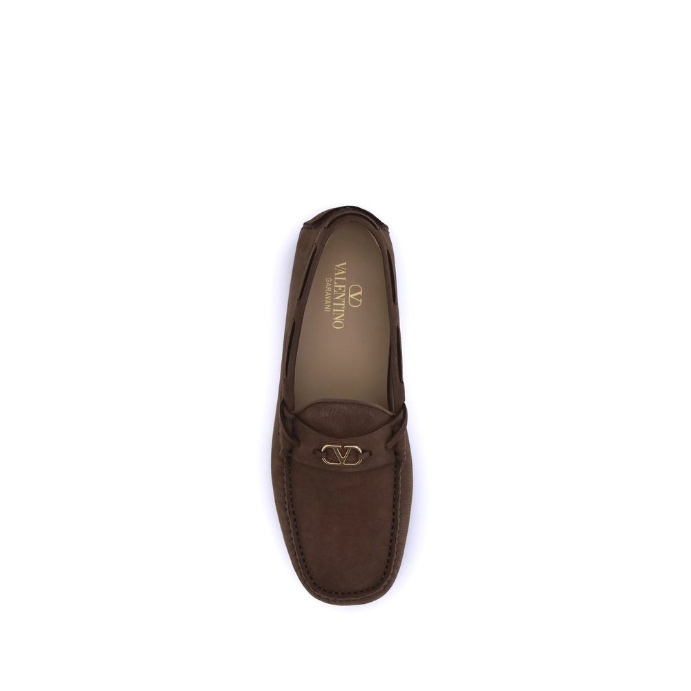 Valentino Garavani Brown Rubber Slip-On Loafers