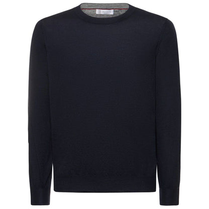 Brunello Cucinelli Blue Cashmere Men Sweater