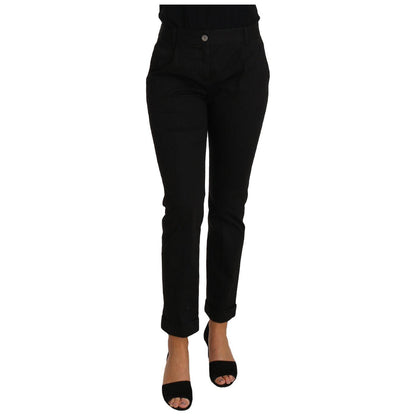 Dolce & Gabbana Black Dress Cropped Straight Straight Pants