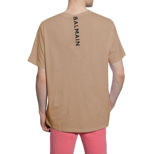 Balmain Brown Cotton T-Shirt BA-15800-XS