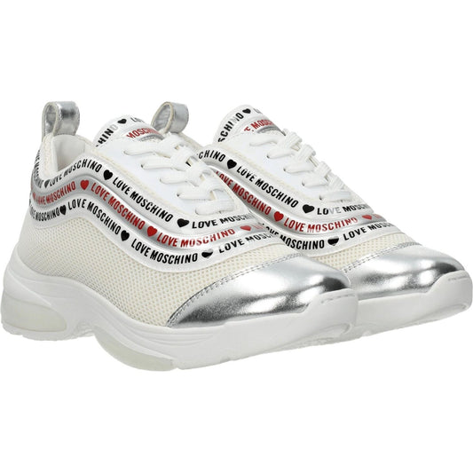 Love Moschino Beige Fabric Low Tops LO-8547142435081-EU41/US11