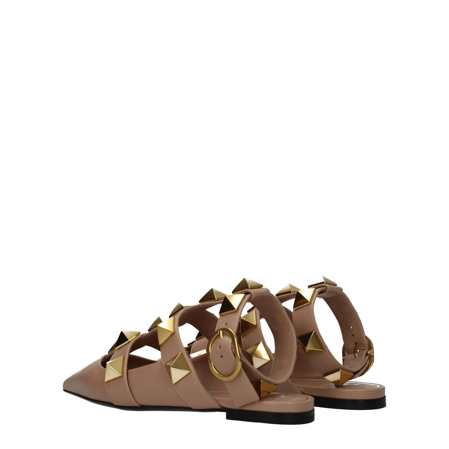 Valentino Garavani Pink Leather Flat Sandals