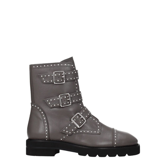 Stuart Weitzman Gray Leather Ankle Boots ST-8547168616713-EU37/US7
