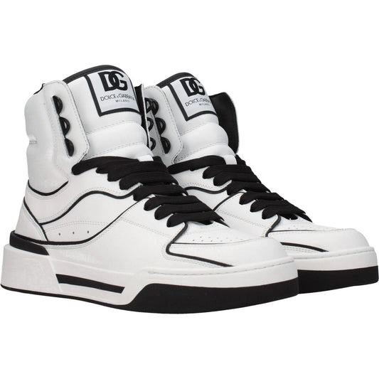 Dolce & Gabbana White Leather High Tops DO-8547221438729-EU41.5/US8.5