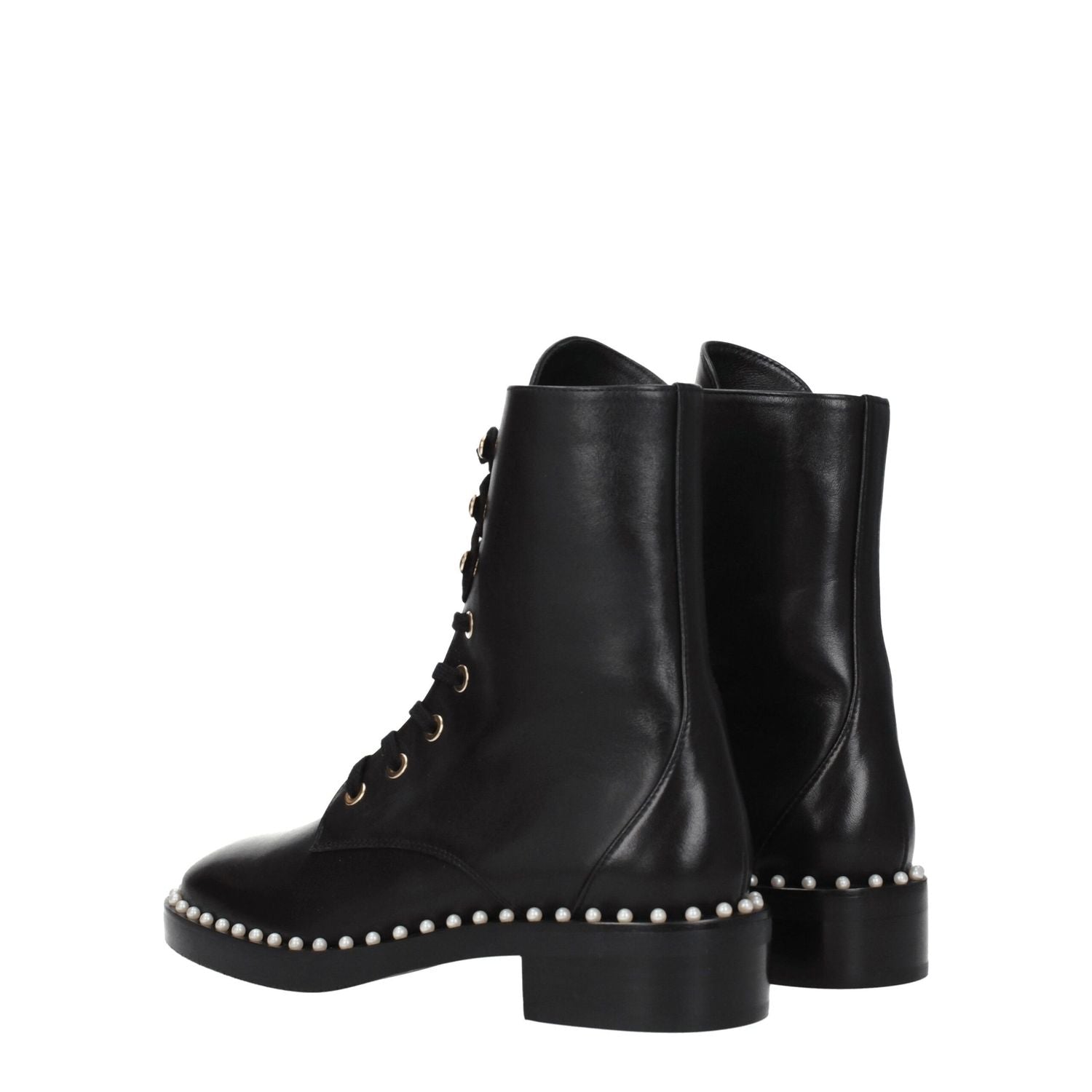 Stuart Weitzman Black Leather Ankle Boots