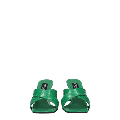 Dolce & Gabbana Green Leather Sandals