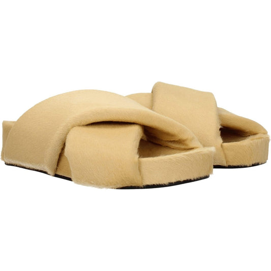 Jil Sander Beige Horsehair Slippers Sandals JI-8547352871177-EU36/US6