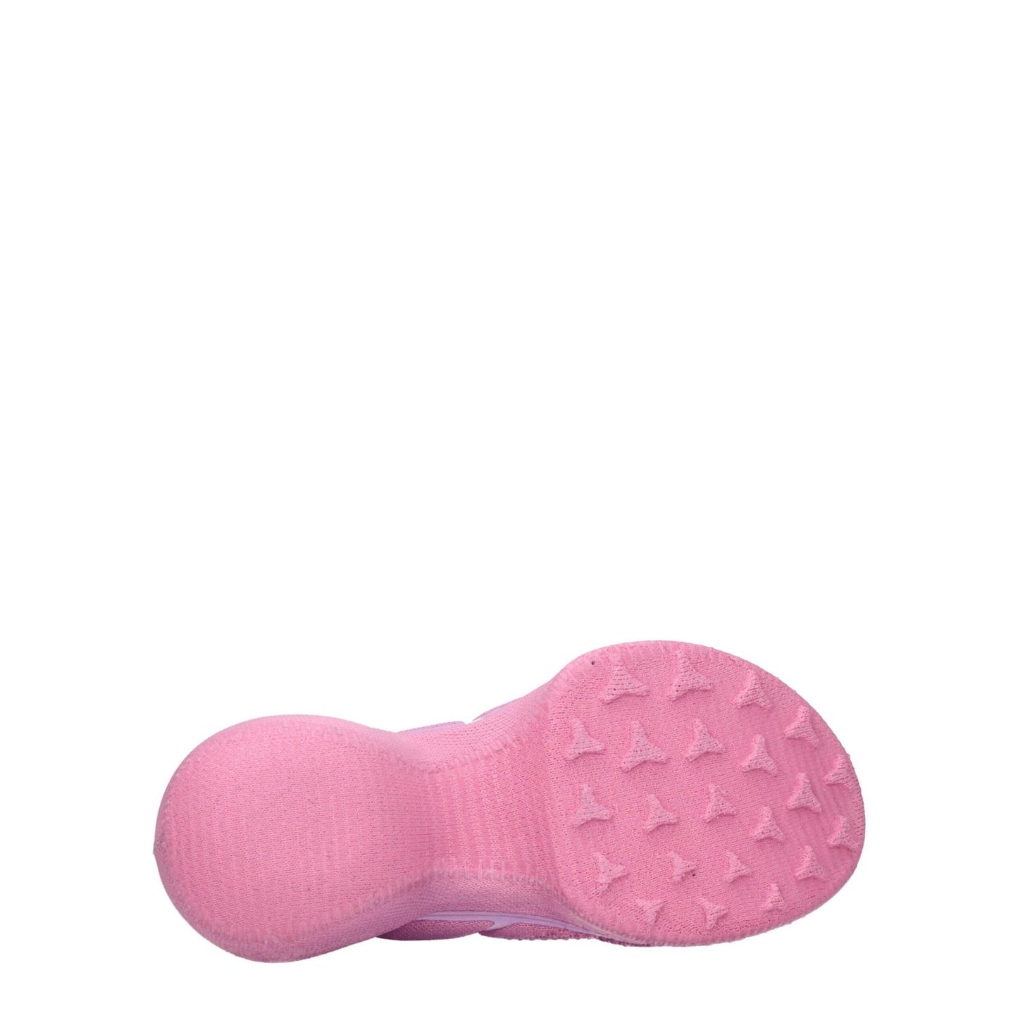 Givenchy Pink Fabric Sneakers with rubber sole, 3.5 cm mid heel, round toe viewed from bottom. Sporty Glam style with violet accents.