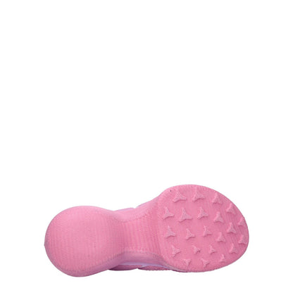 Givenchy Pink Fabric Sneakers with rubber sole, 3.5 cm mid heel, round toe viewed from bottom. Sporty Glam style with violet accents.