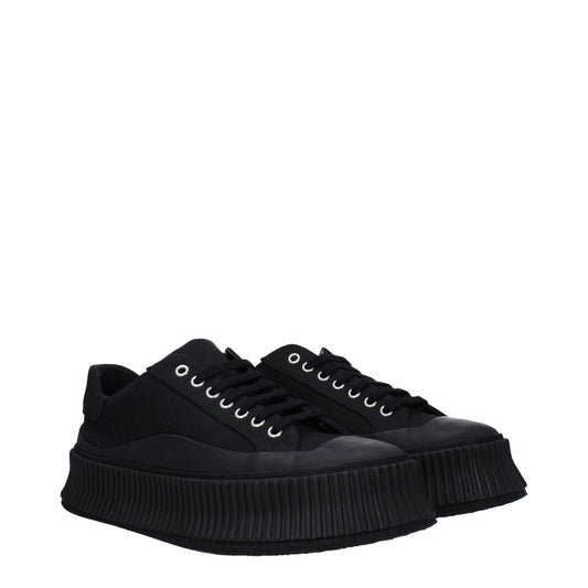 Jil Sander Black Fabric Platform Sneakers JI-8547414442249-EU45/US12