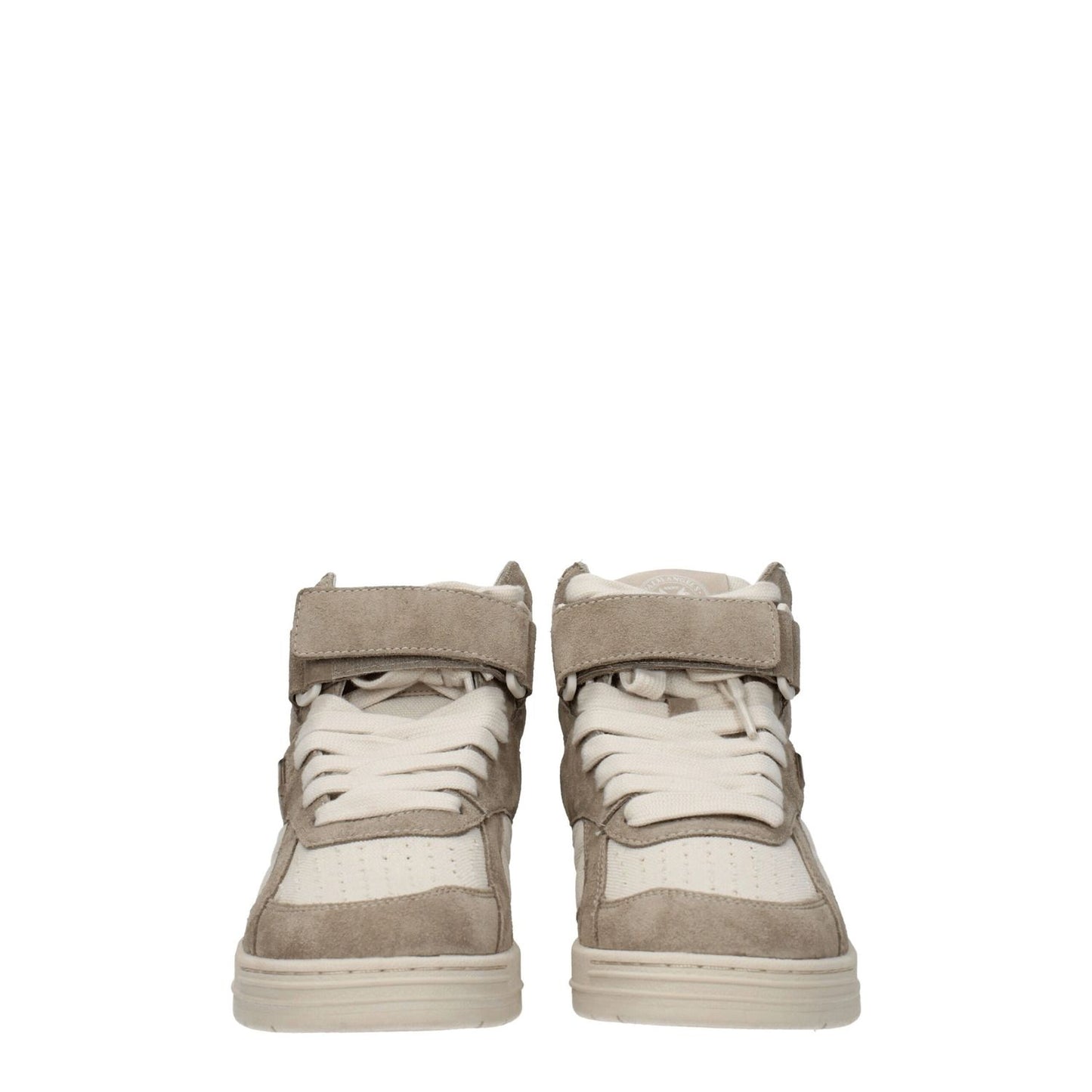 Palm Angels Beige Leather High Top Sneakers, suede with strap closure, round toe, rubber sole, sporty glam style, MPN: PWIL004FAB0010162.