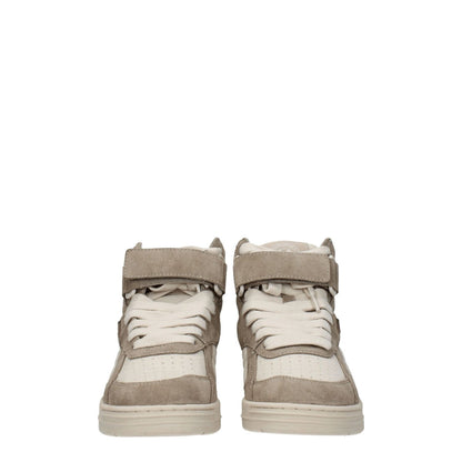 Palm Angels Beige Leather High Top Sneakers, suede with strap closure, round toe, rubber sole, sporty glam style, MPN: PWIL004FAB0010162.