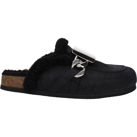 Jw Anderson Black Leather Slippers Sandals JW-8609867497737-EU41/US8