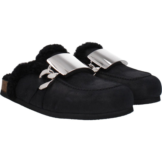 Jw Anderson Black Leather Slippers Sandals JW-8609867497737-EU41/US8