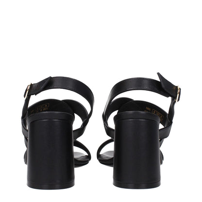 Stuart Weitzman Black Leather Platform Sandals