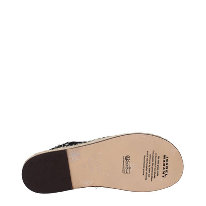 Sole view of Isabel Marant Black Leather Flat Sandals with logo and MPN EP0003FAB1C02S01BK