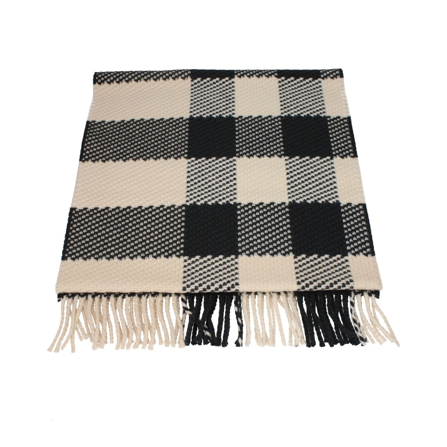 Burberry Beige Wool Scarf with check print and fringes, 100% wool, 50×202 cm, MPN 8079240, stylish accessory.